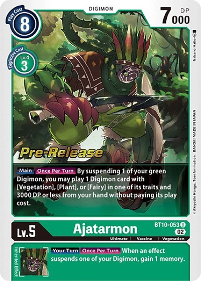 Ajatarmon Xros Encounter Pre-Release Cards Uncommon Digimon card — value and price