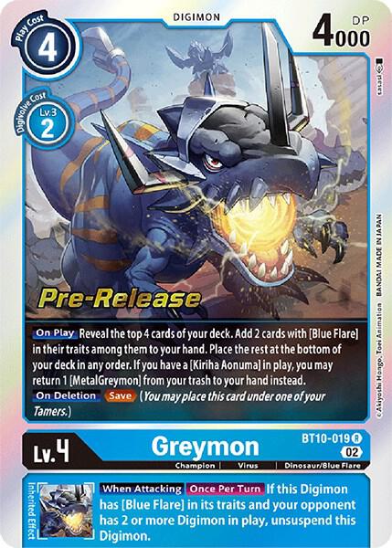 Greymon - Xros Encounter Pre-Release Cards - Digimon Card Game