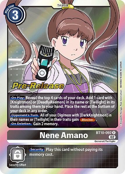 Nene Amano - Xros Encounter Pre-Release Cards - Digimon Card Game - TCGplayer.com Nene Amano - Xros Encounter Pre-Release Cards - Digimon Card Game - TCGplayer.com
