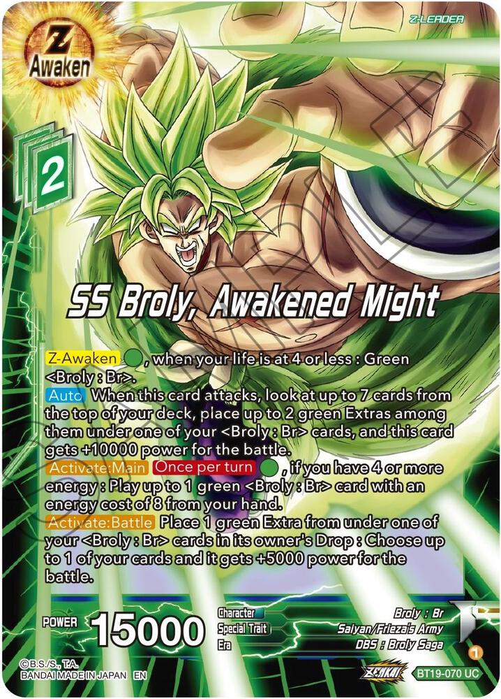 broly dragon ball super card game Broly, Ultimate Agent of Destruction