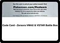 Code Card - Zeraora VMAX & VSTAR Battle Box