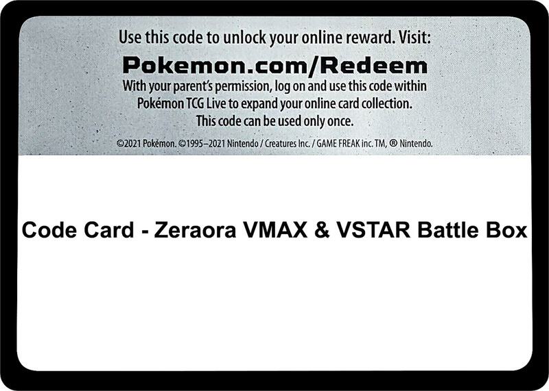 Code Card - Zeraora VMAX & VSTAR Battle Box  from Miscellaneous Cards & Products
