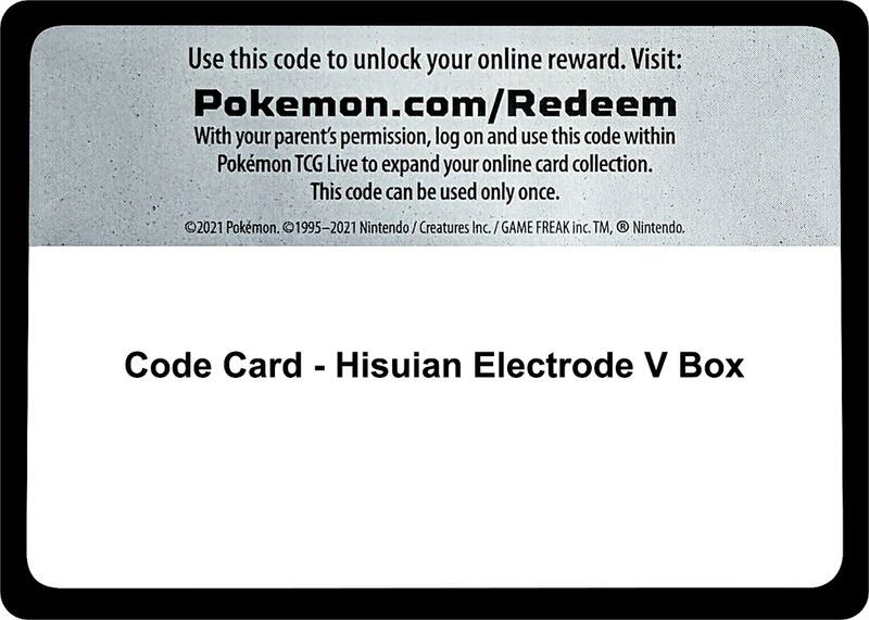 Code Card - Hisuian Electrode V Box  from Miscellaneous Cards & Products