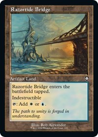 Razortide Bridge (Retro Frame) - Commander: The Brothers' War - Magic: The Gathering card