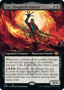 Gix, Yawgmoth Praetor (Extended Art) - The Brothers' War - Magic