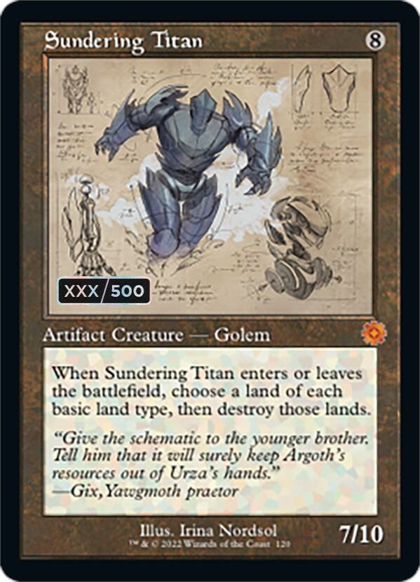 Sundering Titan (Schematic) (Serial Numbered) - The Brothers' War