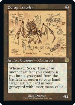 ダブルレインボウ Foil　屑鉄さらい　Scrap Trawler MTG Scrap Trawler (Schematic) - The Brothers' War: Retro Frame