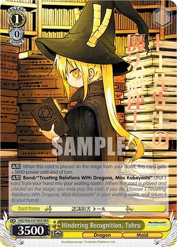 Hindering Recognition, Tohru (MDR)