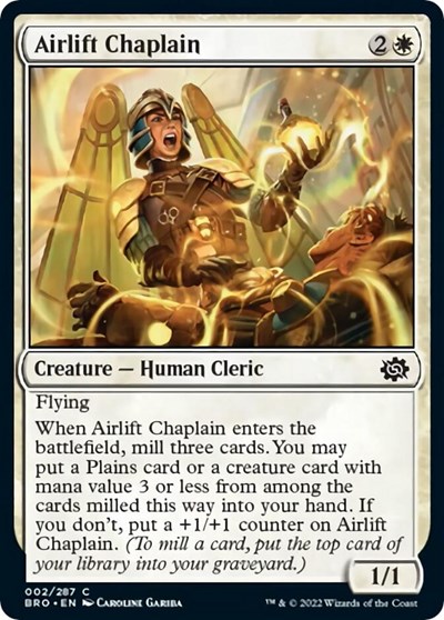 Airlift Chaplain from BRO #2, Magic: The Gathering card