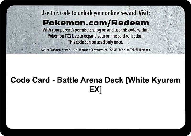 Code Card - Battle Arena Deck [White Kyurem EX]  from SM - Guardians Rising