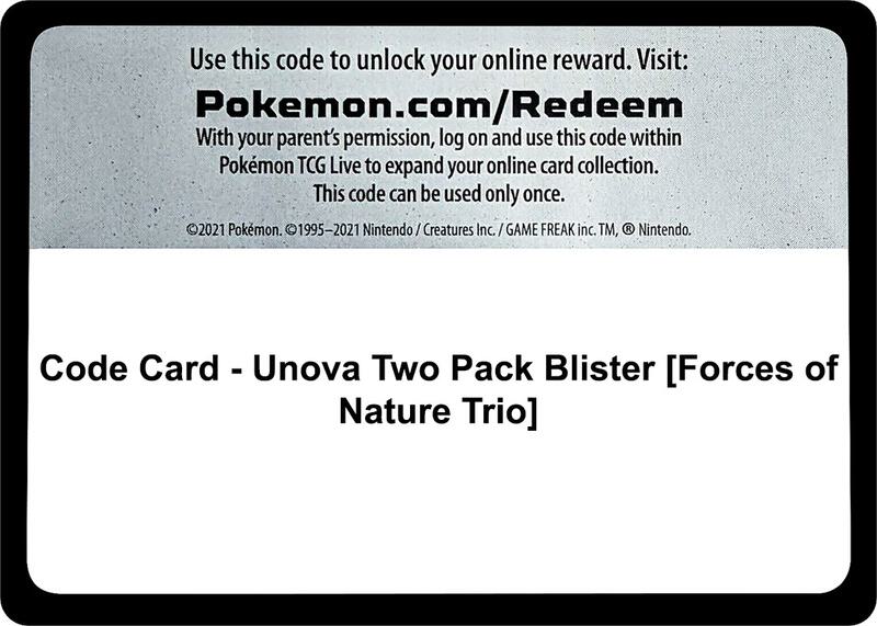 Code Card - Unova Two Pack Blister [Forces of Nature Trio] — Miscellaneous Cards & Products English