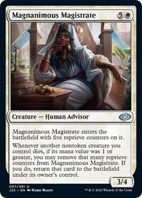 Magnanimous Magistrate - Jumpstart 2022 - Magic: The Gathering card