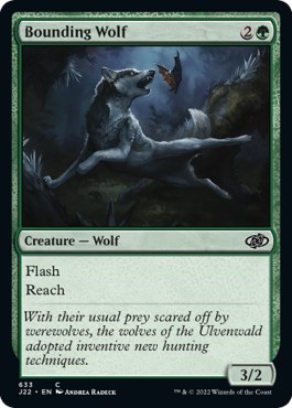 Bounding Wolf from J22 #633, Magic: The Gathering card