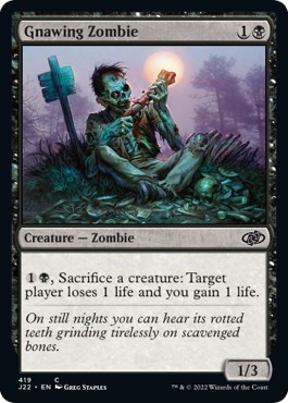 Gnawing Zombie from J22 #419, Magic: The Gathering card