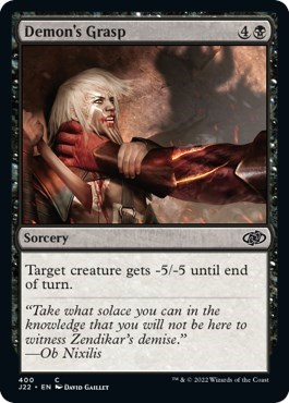 Demon's Grasp from J22 #400, Magic: The Gathering card