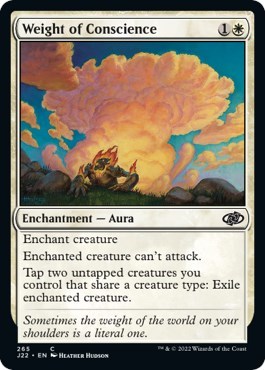 Weight of Conscience from J22 #265, Magic: The Gathering card