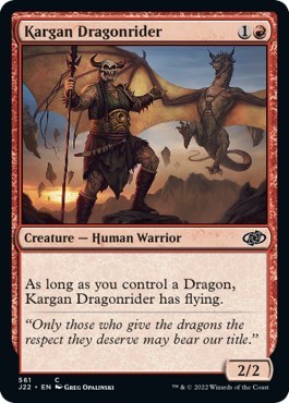 Kargan Dragonrider from J22 #561, Magic: The Gathering card
