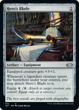 Hero's Blade from J22 #776, Magic: The Gathering card