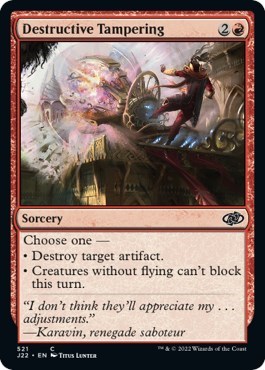 Destructive Tampering from J22 #521, Magic: The Gathering card