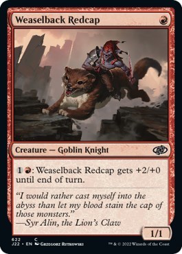 Weaselback Redcap from J22 #622, Magic: The Gathering card
