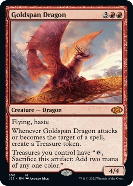Goldspan Dragon from J22 #550, Magic: The Gathering card