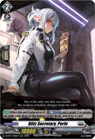 Blitz Secretary, Perfe