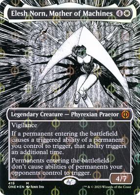 Elesh Norn, Mother of Machines (Borderless) (Step-and-Compleat Foil)