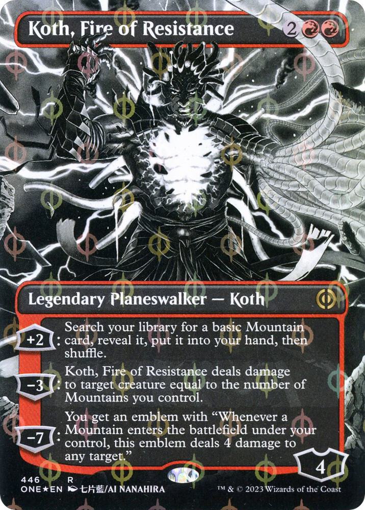 Koth, Fire of Resistance (Borderless) (Step-and-Compleat Foil