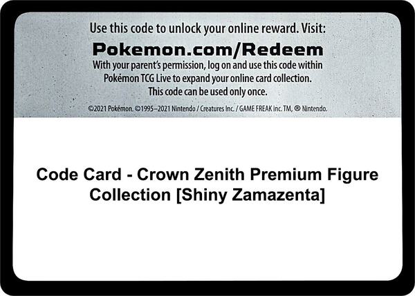Code Card - Crown Zenith Premium Figure Collection [Shiny Zamazenta]