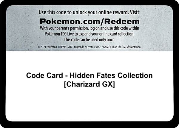 Code Card - Hidden Fates Collection [Charizard GX]