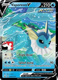 Vaporeon V #SWSH150 from Prize Pack Series Cards Pokemon card image