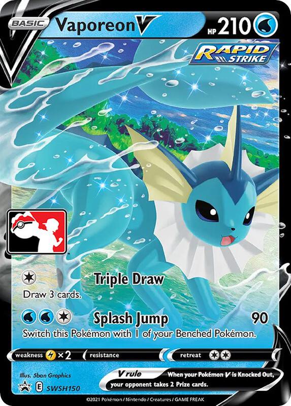 Vaporeon V SWSH150 from Prize Pack Series Cards