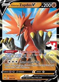 Galarian Zapdos V #080/198 from Prize Pack Series Cards Pokemon card image