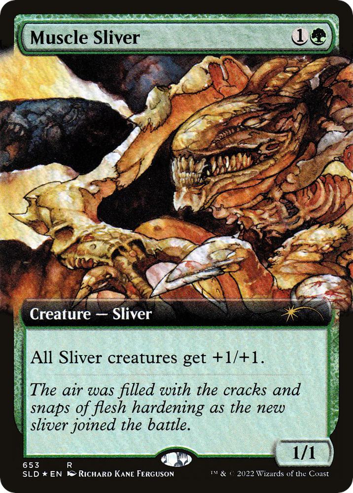 MTG 筋肉スリヴァー/Muscle Sliver(FNM)Foil 4枚セット Muscle Sliver (Extended Art) - Secret Lair Drop Series - Magic