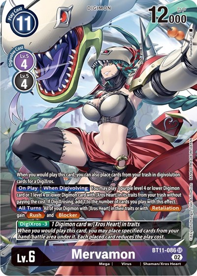 Mervamon (Alternate Art) Dimensional Phase Super Rare Digimon card — value and price