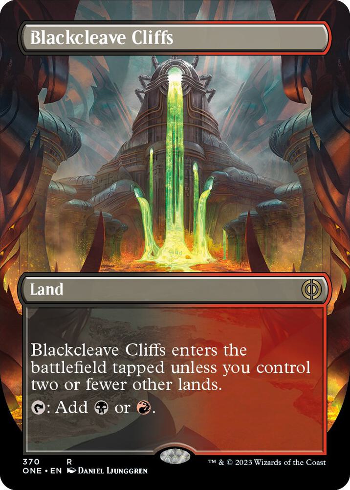 Blackcleave Cliffs (Borderless) - Phyrexia: All Will Be One