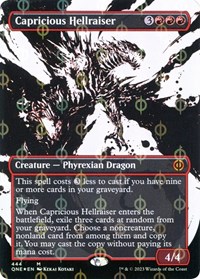 Capricious Hellraiser (Showcase) (Step-and-Compleat Foil) - Phyrexia: All Will Be One - Magic: The Gathering card