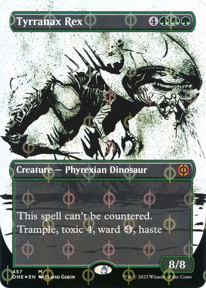 Tyrranax Rex (Showcase) (Step-and-Compleat Foil) - Phyrexia: All