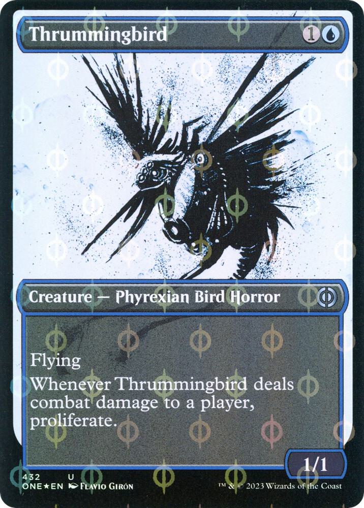 Thrummingbird (Showcase) (Step-and-Compleat Foil) - Phyrexia: All