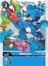 Veemon - BT3-021 (Winner Pack Dimensional Phase) - Release Special Booster 1.5 - Digimon card