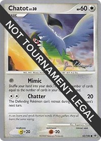 Chatot - 2008 (Jason Klaczynski) #55/100 from World Championship Decks Pokemon card image