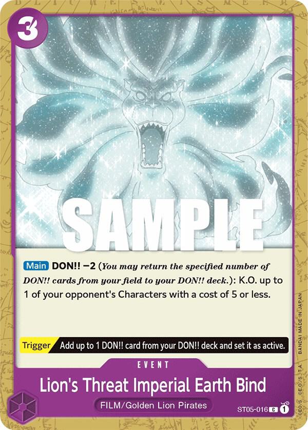 Lions Threat Imperial Earth Bind onepiece card