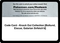 Code Card - Knock Out Collection [Boltund, Eiscue, Galarian Sirfetch'd] · Miscellaneous Cards & Products · #— · Normal