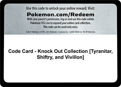 Code Card - Knock Out Collection [Tyranitar, Shiftry, and Vivillon]