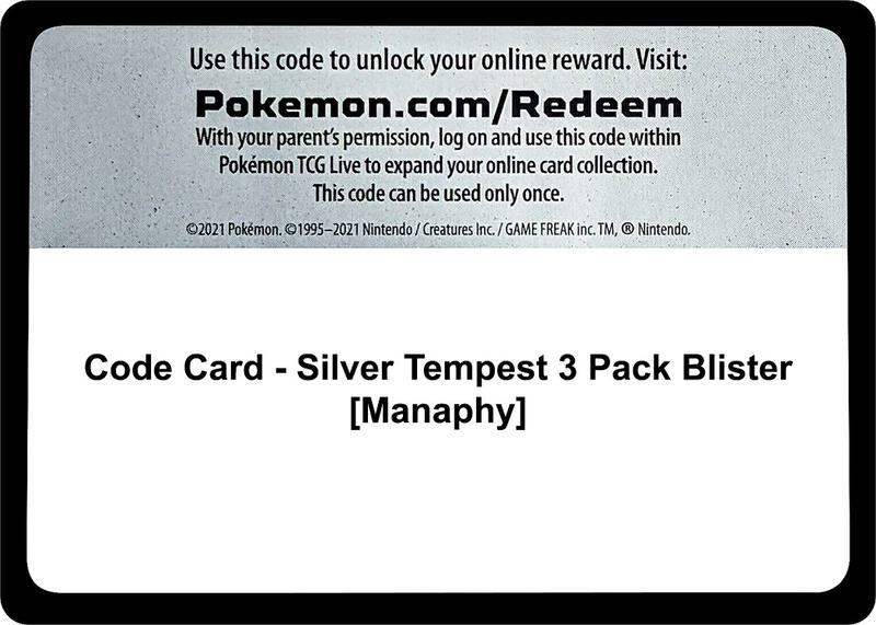 Code Card - Silver Tempest 3 Pack Blister [Manaphy]  from SWSH12: Silver Tempest