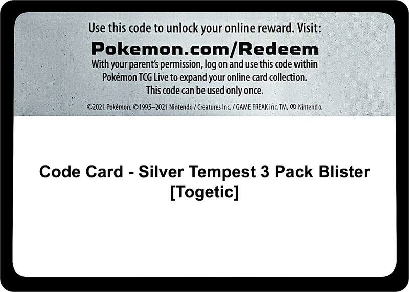 Code Card - Silver Tempest 3 Pack Blister [Togetic]  from SWSH12: Silver Tempest