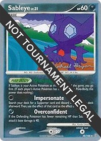 Sableye - 2010 (Mychael Bryan) #48/100 from World Championship Decks Pokemon card image