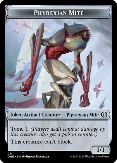Phyrexian Mite (011) // Emblem - Koth, Fire of Resistance Double-Sided Token
