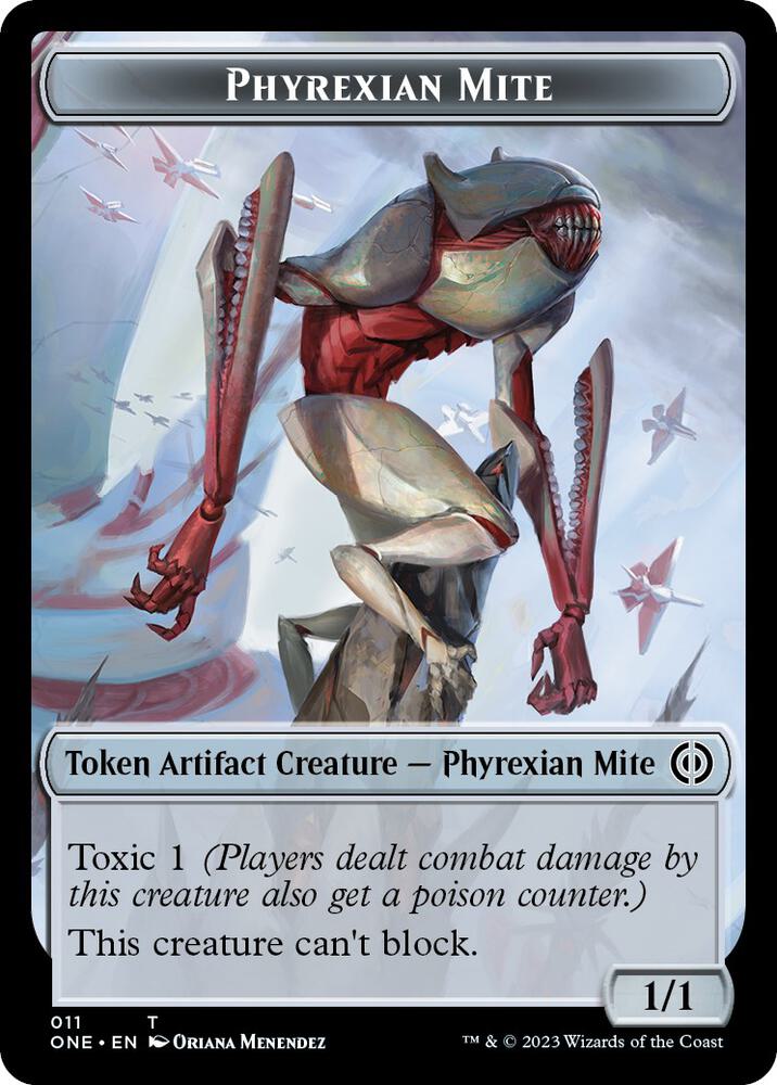 Phyrexian Mite (011) // Emblem - Koth, Fire of Resistance Double-sided Token