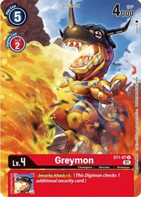 Greymon - ST1-07 (Dimensional Phase Pre-Release) - Starter Deck 01: Gaia Red - Digimon card